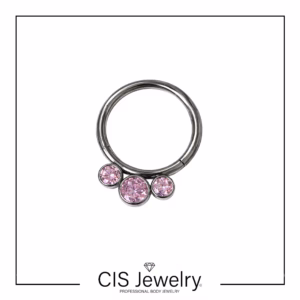 Piercing Aro clicker 3 zirconias