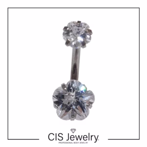 Piercing Navel (ombligo) zirconia flor