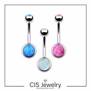 Piercing Navel (ombligo) con ópalos