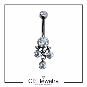 Piercing Navel (ombligo) con colgantes zirconias