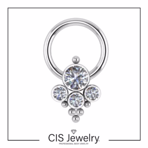 Piercing Aro BCR y cluster filigranas con zirconias