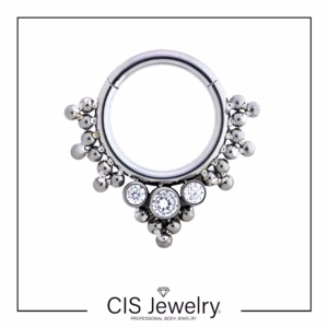 Piercing Aro clicker filigranas y zirconias