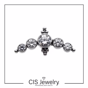 Piercing Labret y cluster media luna zirconia filigranas M2