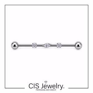 Piercing Industrial marquise y zirconias mix