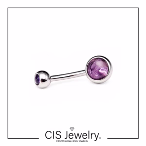 Piercing Navel (ombligo) con piedras amatistas naturales