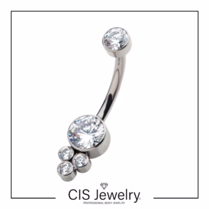 Piercing Navel (ombligo) 5 zirconias