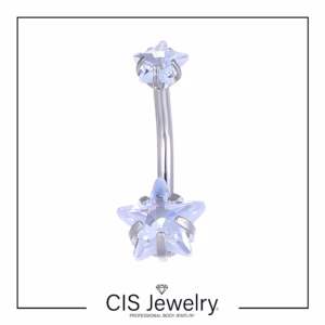 Piercing Navel (ombligo) zirconia estrella