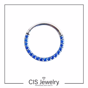 Piercing Aro clicker zirconias azules