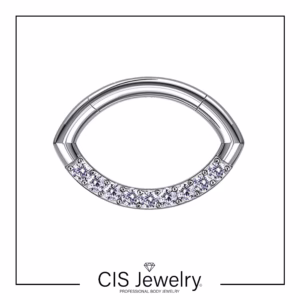 Piercing Aro clicker ojo con zirconias