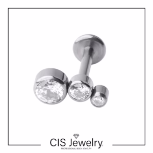 Piercing Labret y cluster 3 zirconias