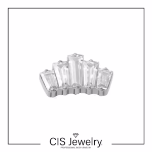 Piercing Labret y cluster baguette