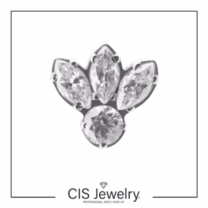 Piercing Labret y cluster round marquise