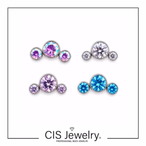 Piercing Labret y cluster 3 zirconias