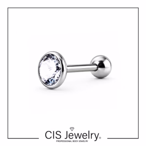 Piercing Barbell recto con disco de zirconia
