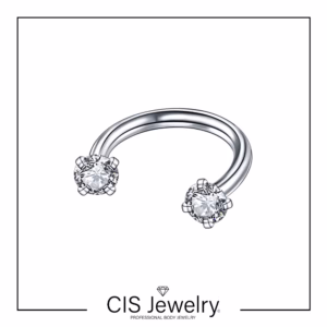 Piercing Aro circular doble zirconia engarsada AQ