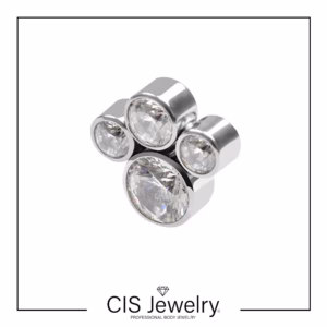 Piercing Labret y cruz zirconias