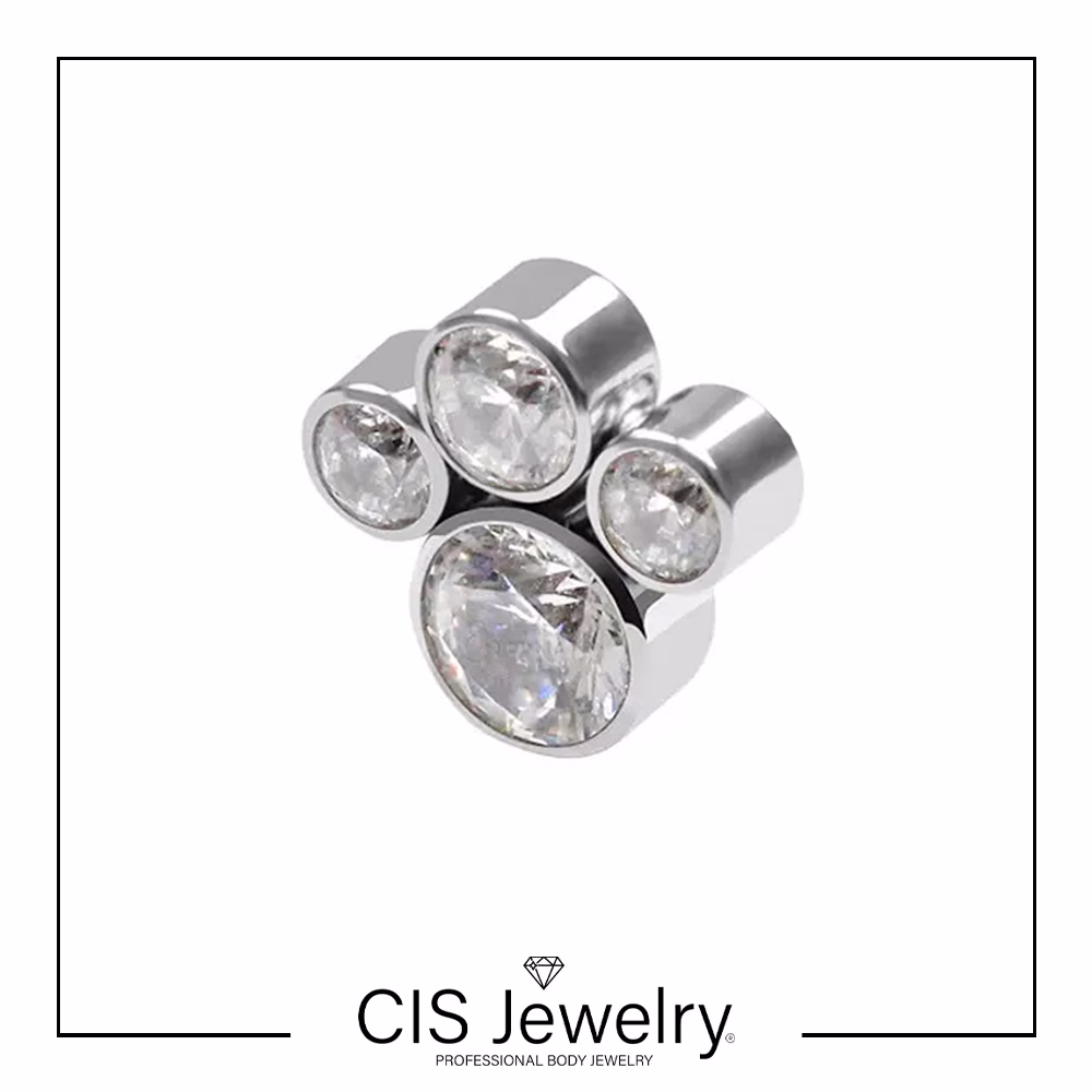 Piercing Labret y cruz zirconias