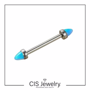 Piercing Barbell recto y conos ópalos