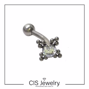 Piercing Floating navel (ombligo) y 4 filigranas cz