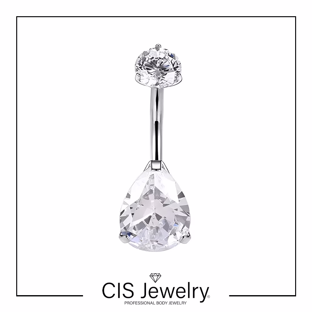 Piercing Navel (ombligo) zirconia gota