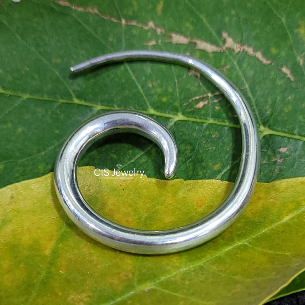 Piercing Expansor espiral de Plata 950