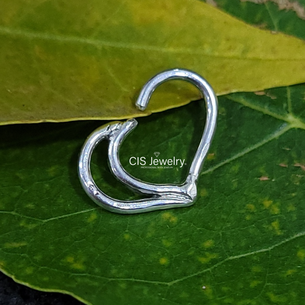 Piercing Aro corazón M3 de Plata 950 Mini