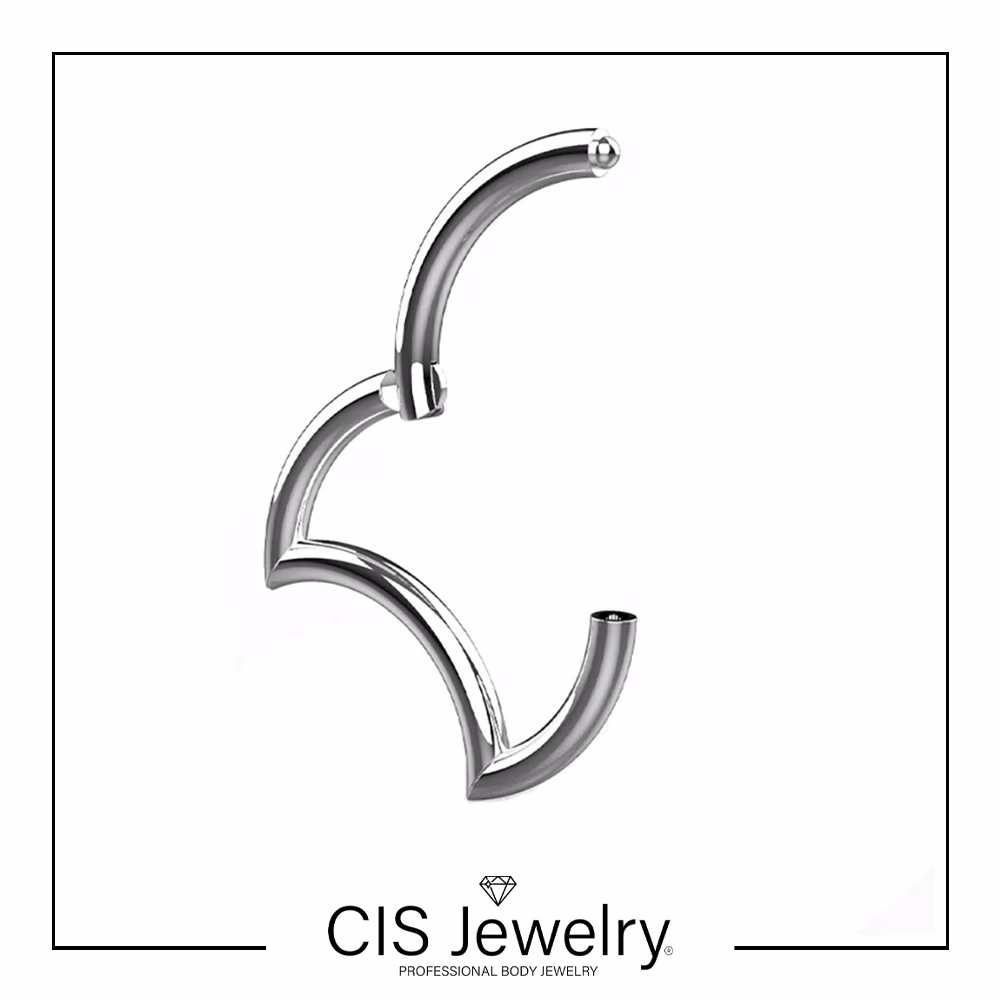 Piercing Aro clicker media luna simple