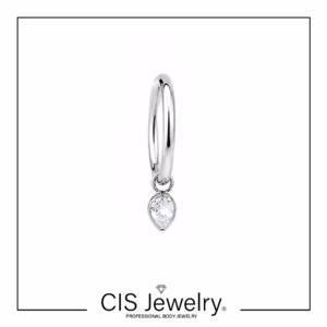 Piercing Aro clicker con dije gota cz