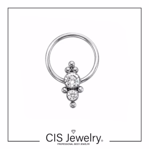 Piercing Aro BCR y cluster princesa zirconias