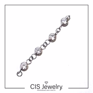 Piercing Cadena accesorio con discos de zirconias