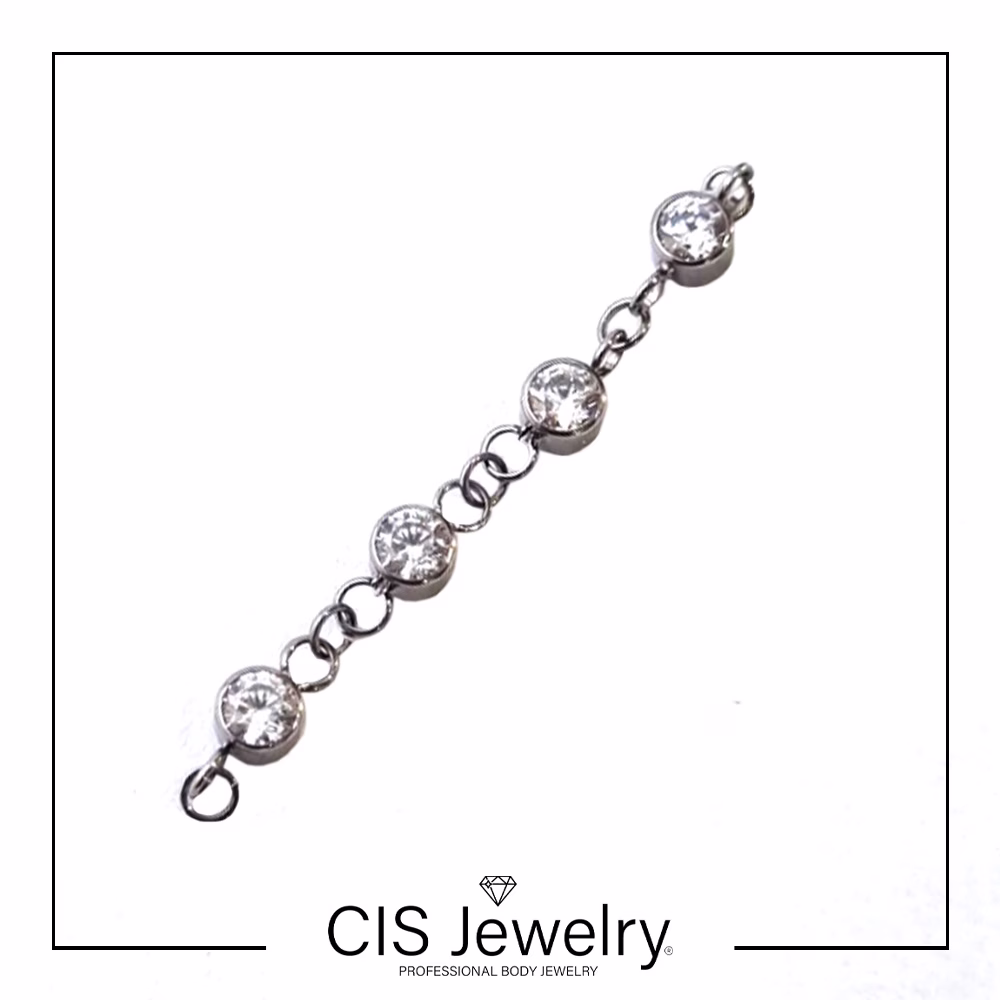 Piercing Cadena accesorio con discos de zirconias