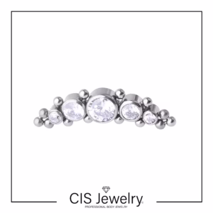 Piercing Labret y cluster media luna zirconia filigranas M1