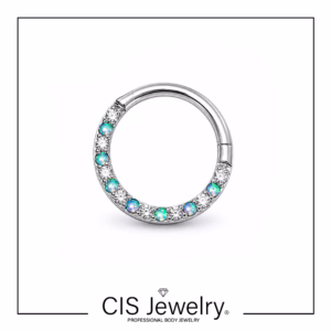 Piercing Aro clicker zirconias ópalos combinados
