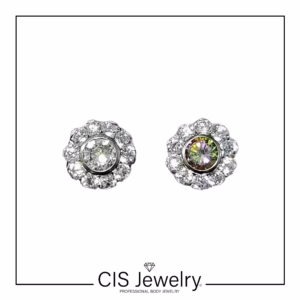 Piercing Labret y sunflower zirconias