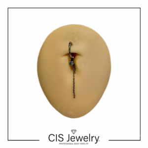 Piercing Aro con cadenas y dije zirconia