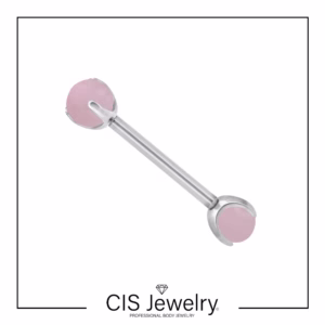 Piercing Barbell recto y bolas de piedras naturales