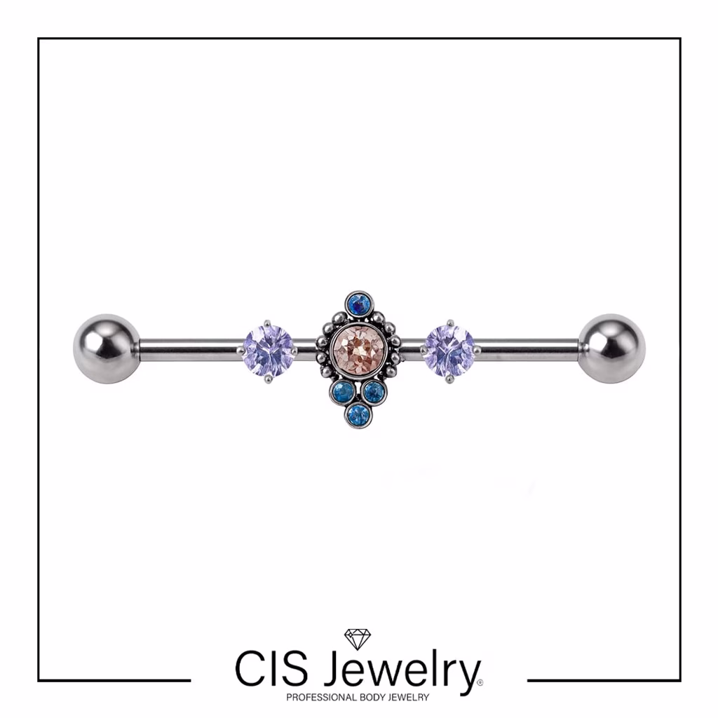 Piercing Industrial cluster filigranas y zirconias