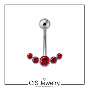 Piercing ombligo media luna roja