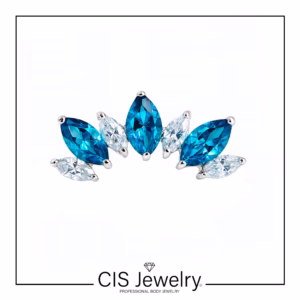 Piercing labret y cluster marquise blue mix