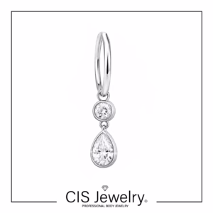 Piercing clicker con dije disco/gota
