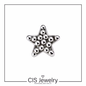 Piercing labret y top estrella mini martillada