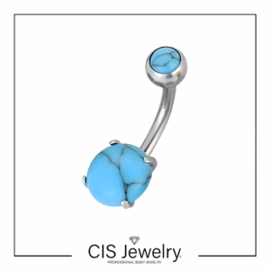 Piercing Navel (ombligo) imitación turquesa