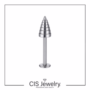 Piercing Labret con cono con diseño