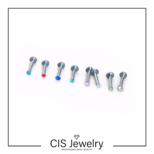 OFERTA LIQUIDACIÓN - Pack de 3 unidades (sin elección) Piercing Labret con cristal color