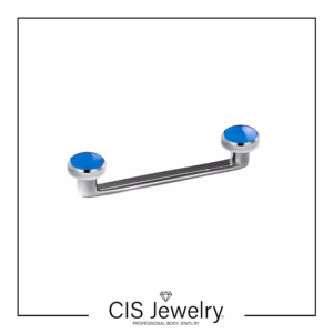 Piercing Surface con tops discos ágatas azules - piedras naturales 4mm