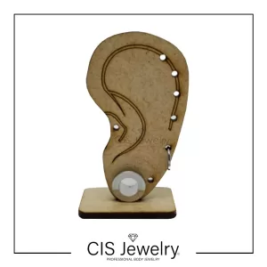 Porta joyas exhibidor piercing oreja con perforaciones y expansor