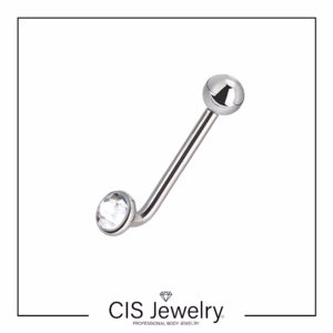 Piercing genital Christina con disco zirconia/bola