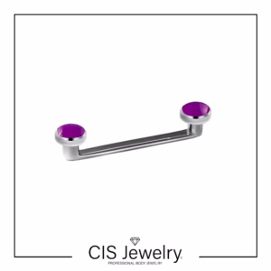 Piercing Surface con tops discos ágatas violetas - piedras naturales 4mm