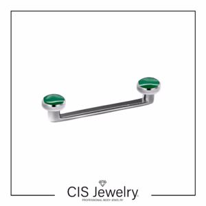 Piercing Surface con tops discos ágatas verdes - piedras naturales 4mm