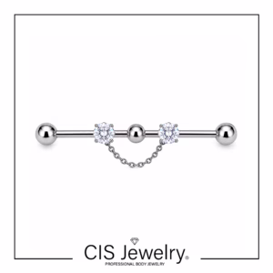 Piercing Industrial zirconias y cadenita
